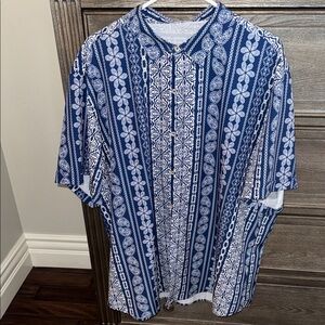 Navy Floral Men's Casual Shirt